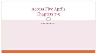 Across Five Aprils Chapters 7-9