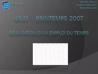 ag41 printemps 2007 r alisation d un emploi du temps