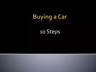 Buying a Car