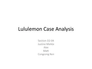 Lululemon Case Analysis