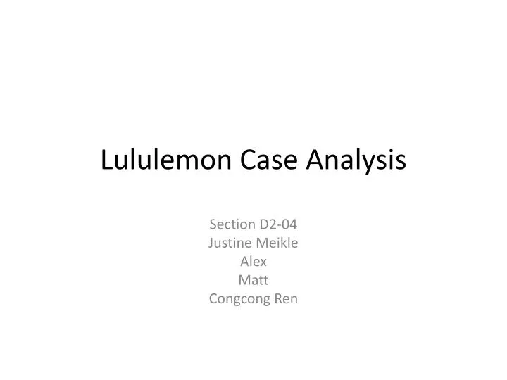 lululemon case analysis