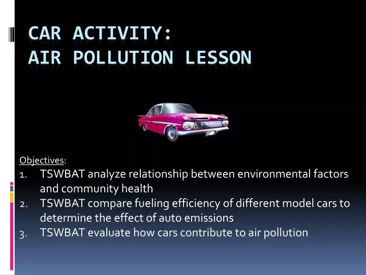 car activity air pollution lesson