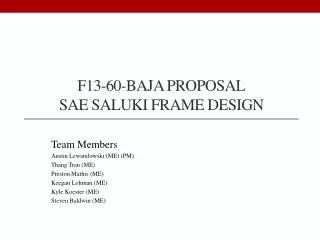 F13-60-Baja Proposal Sae saluki frame design