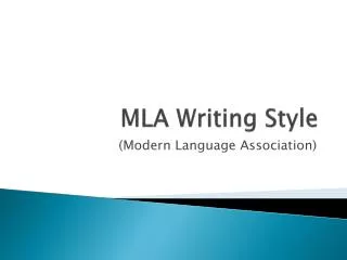 MLA Writing Style