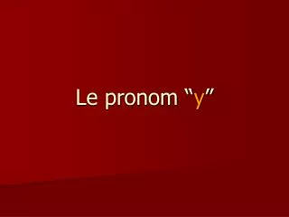 le pronom y