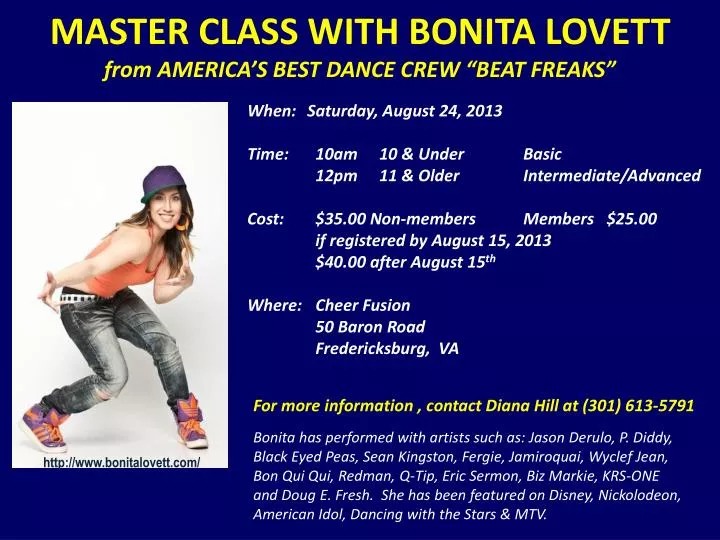 master class with bonita lovett from america s best dance crew beat freaks