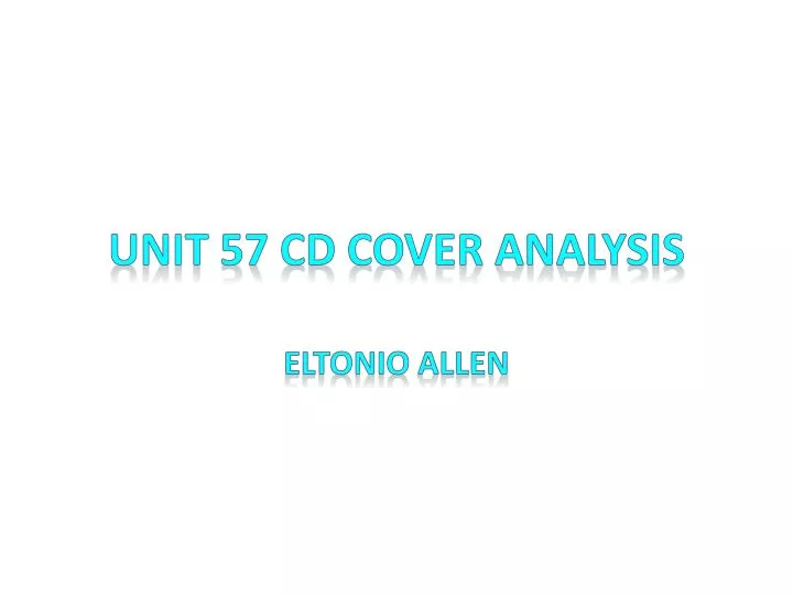 unit 57 cd cover analysis