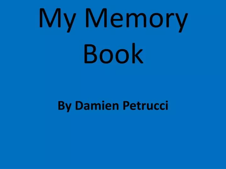 my memory book