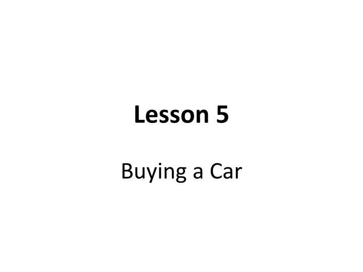 lesson 5