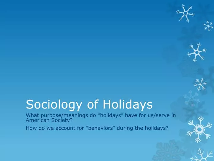 sociology of holidays