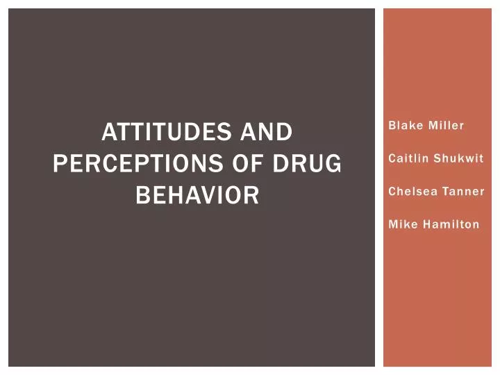 attitudes and perceptions of drug behavior