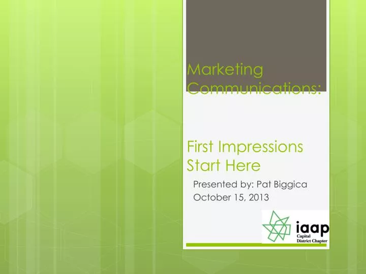 marketing communications first impressions start here