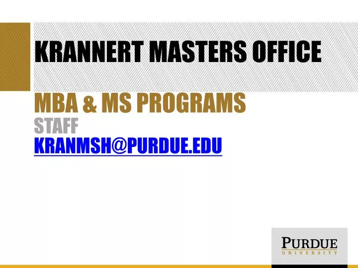 krannert masters office