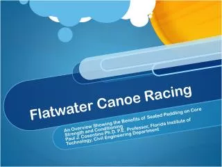 Flatwater Canoe Racing