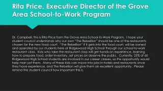 Rita Price, Executive Director of the Grove Area School-to-Work Program