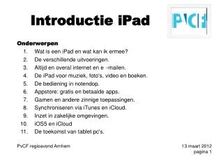 Introductie iPad