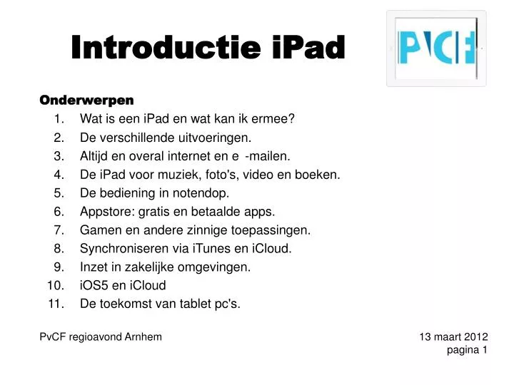 introductie ipad