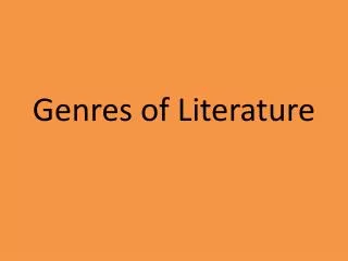 Genres of Literature