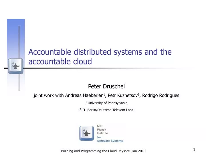accountable distributed systems and the accountable cloud