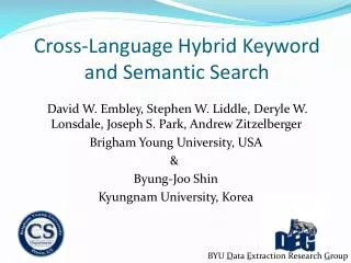 Cross-Language Hybrid Keyword and Semantic Search
