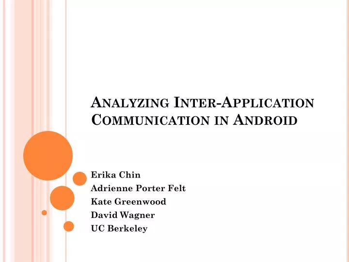 analyzing inter application communication in android