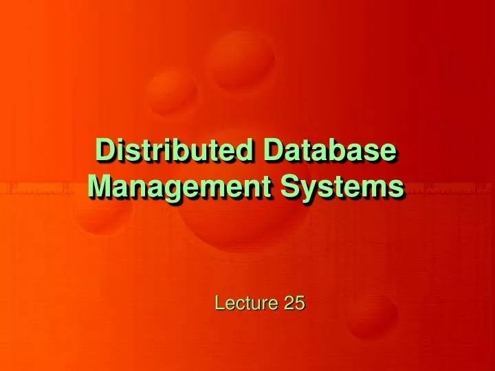 distributed database management systems