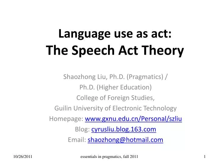 language use as act the speech act theory