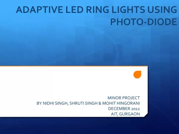 adaptive led ring lights using photo diode