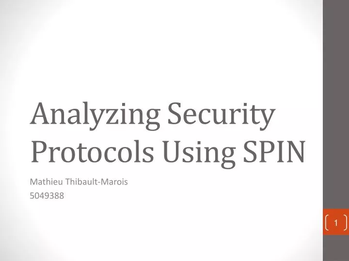 analyzing security protocols using spin