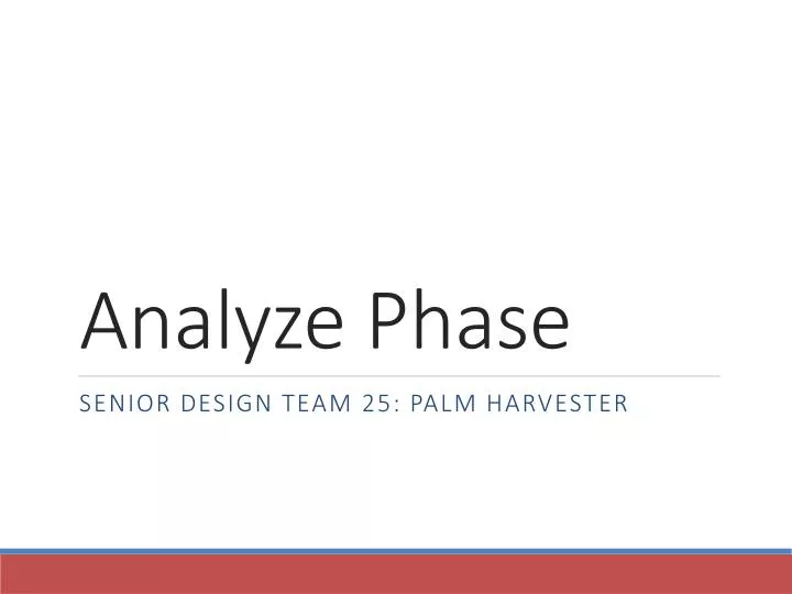 analyze phase