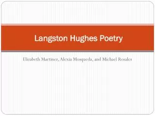 Langston Hughes Poetry