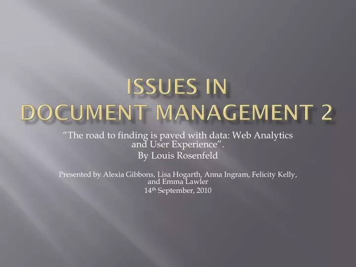 issues in document management 2