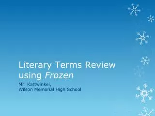 Literary Terms Review using Frozen