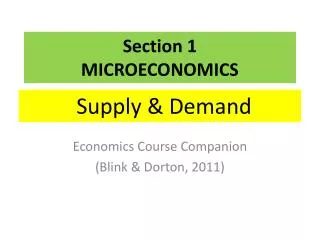 Section 1 MICROECONOMICS