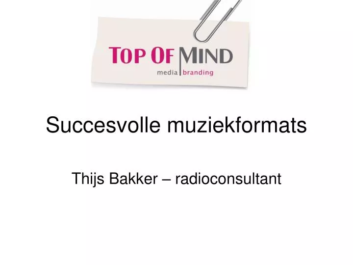 succesvolle muziekformats