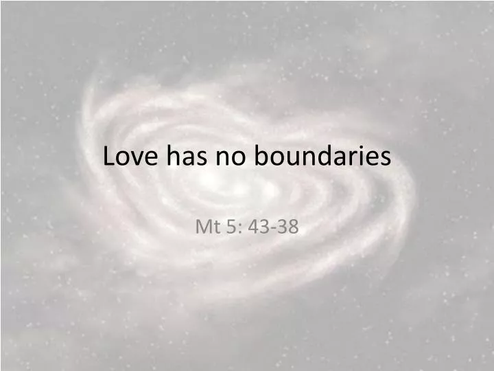 love has no boundaries