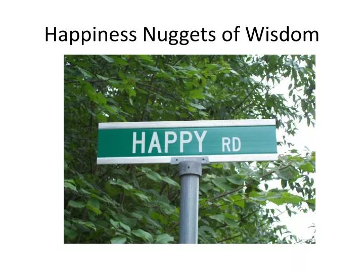 happiness nuggets of wisdom