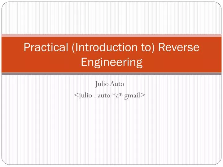 practical introduction to reverse engineering