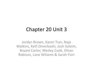 Chapter 20 Unit 3