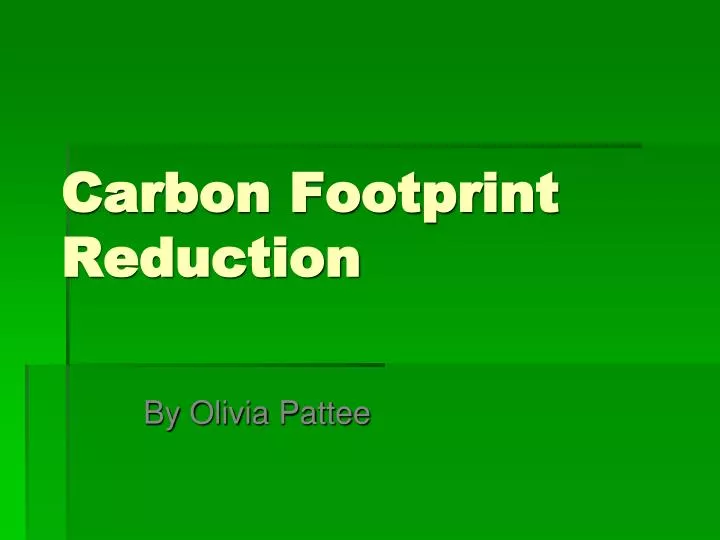 carbon footprint reduction