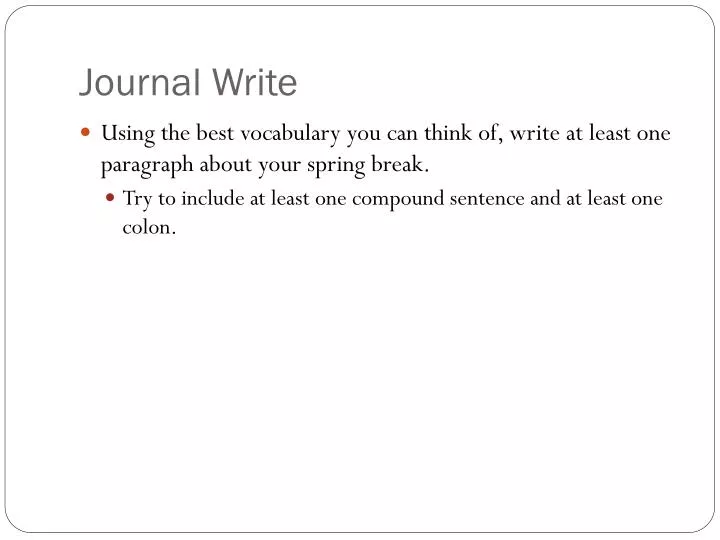 journal write