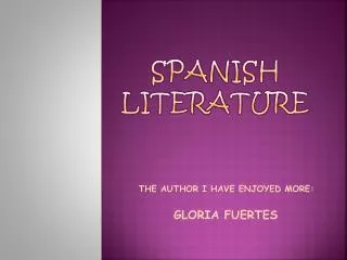 SPANISH LITERATURE