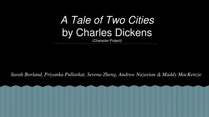 a tale of two cities by charles dickens character project