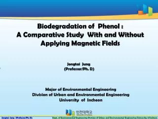 Biodegradation of Phenol : A Comparative Study With and Without Applying Magnetic Fields