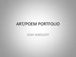 ART/POEM PORTFOLIO