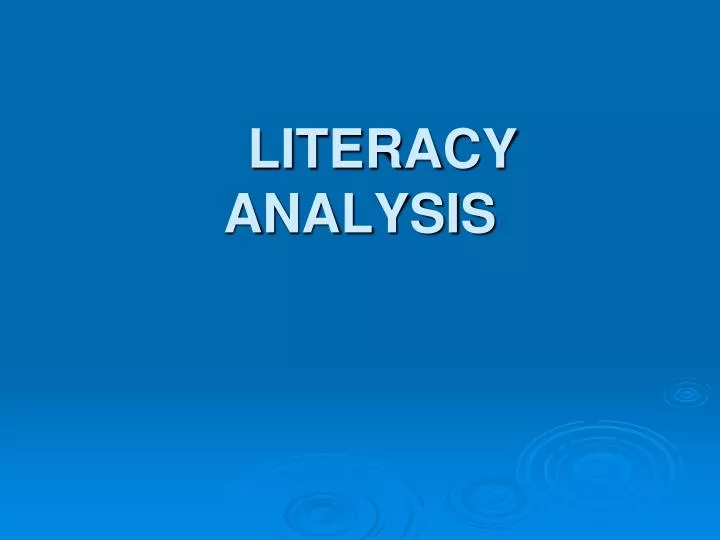 literacy analysis