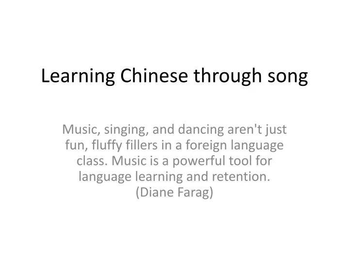 learning chinese through song
