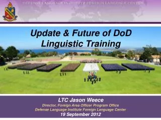 Update &amp; Future of DoD Linguistic Training