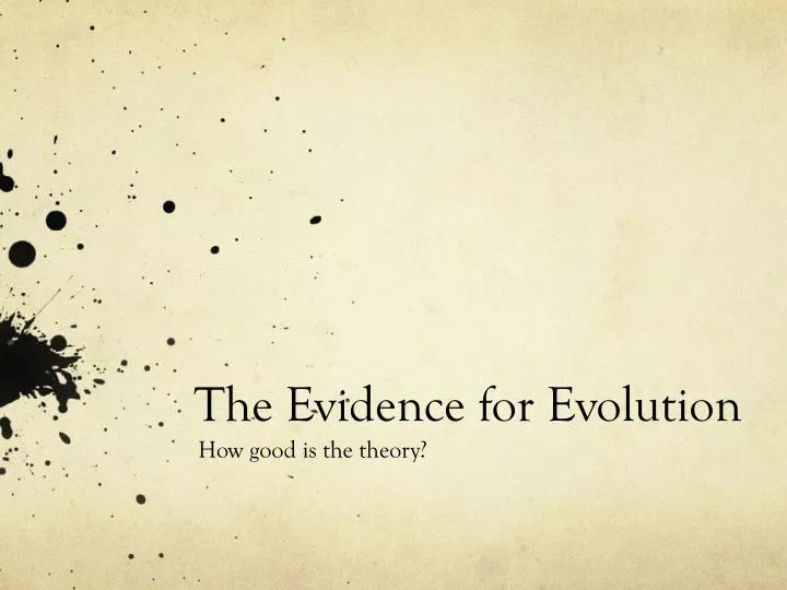 the evidence for evolution