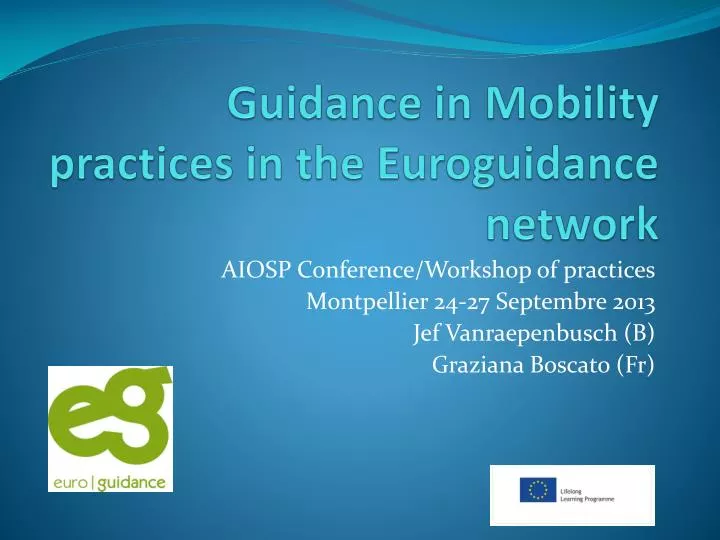 guidance in mobility practices in the euroguidance network